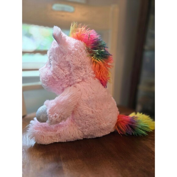 Spark Create Imagine Pink Rainbow Silver Unicorn Plush Stuffed Animal Toy - Picture 3 of 6